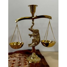 Индия Подсвечник латунь "Слон с весами" большой 10,5"