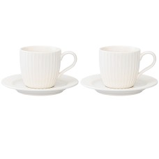 Набор чашек с блюдцами Soft Ripples, Dual Glazing, 125 мл, 2 шт.
