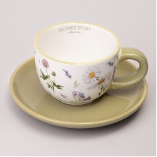 ЧАЙНАЯ ПАРА AGNESS "FLOWER STORY" 15*7 СМ 220 МЛ (КОР=36НАБ.)