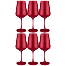 НАБОР БОКАЛОВ ДЛЯ ВИНА "SANDRA SPRAYED RED" ИЗ 6 ШТ. 450 МЛ. ВЫСОТА=24 СМ. (КОР=8НАБОР.)