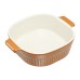Блюдо для запекания Soft Ripples, 20х16,5 см, карамельное