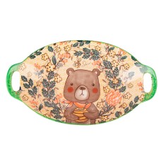 Блюдо с ручками "Kawaii Forest.Bear"27*16*4см. v=450мл. (min9) (фарфор) (транспортная упаковка)