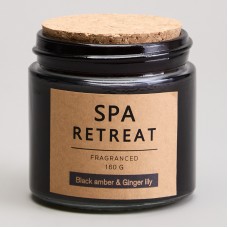 СВЕЧА АРОМАТИЗИРОВАННАЯ В СТАКАНЕ "SPA RETREAT" BLACK AMBER&CINGER LILY 7,3*7,4 СМ МАЛ.= 12ШТ.