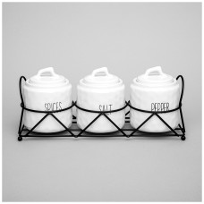НАБОР БАНОК ДЛЯ СЫПУЧИХ ПРОДУКТОВ КОЛЛЕКЦИЯ "KITCHEN" НА ПОДСТАВКЕ 3 ШТ. 9*11 СМ