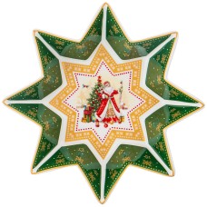 БЛЮДО-ЗВЕЗДА LEFARD "ДЕД МОРОЗ" 17Х4 СМ ЗЕЛЕНОЕ (КОР=36ШТ.)