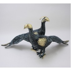 Bello De Bronze Статуэтка Павлины пара, синие