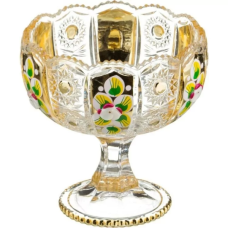 Конфетница на ножке  "LEFARD GOLD GLASS" диаметр=12,5 см высота=13 см