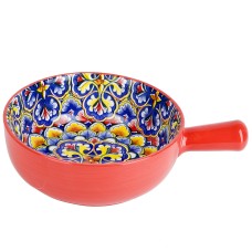Кокотница с ручкой "Arabesque" (красный) 21,5х16х5,8см v=700мл (подарочная упаковка)