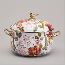 КАСТРЮЛЯ AGNESS ЭМАЛИРОВАННАЯ С КРЫШКОЙ, СЕРИЯ ФЛАНДРИЯ, 3,8Л, ДИА.20СМ