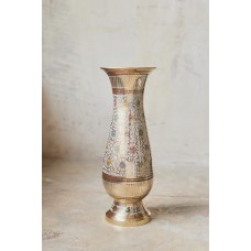 Индия Ваза классика BIDRI белая эмаль