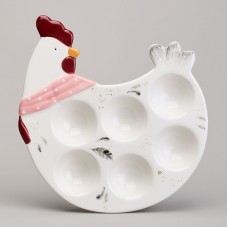 БЛЮДО НА 6 ЯИЦ LEFARD "FUNNY HENS" В ФОРМЕ КУРОЧКИ 24,3*22*3 СМ (КОР=24ШТ.)