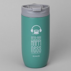 ТЕРМОКРУЖКА AGNESS "HAPPINESS" 450МЛ