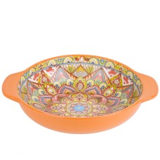 Салатник с ручками "Arabesque" (оранжевый) 25х20,5х6см v=1200мл (min6) (транспортная упаковка)